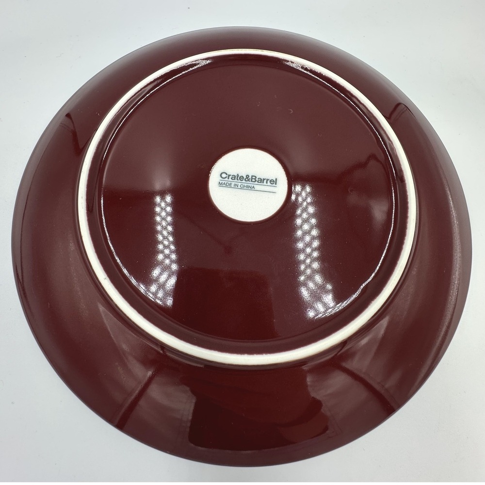 Crate & Barrel Botanica Burgundy White Salad Plate 8.25" Stoneware Replacement - Picture 2 of 3